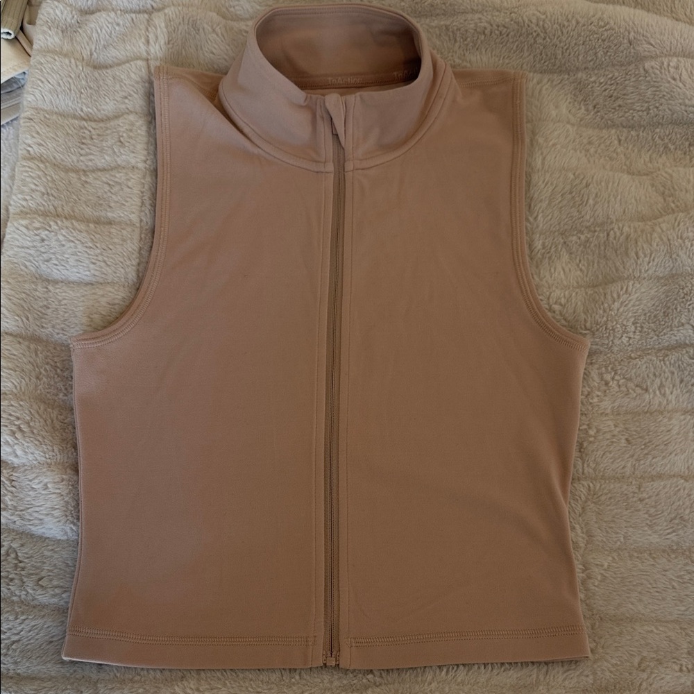 TNA Sleeveless Zip Mock Neck Tank - Blush Pink